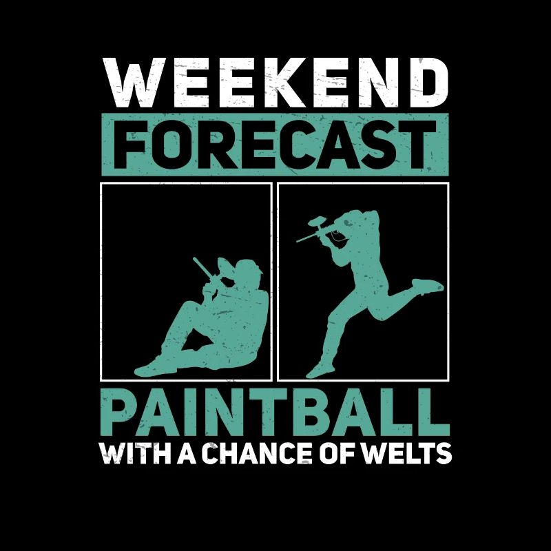 Weekend Forecast Funny Paintball Game Humor For