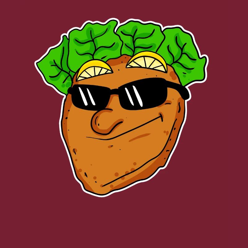 Cool schnitzel with sunglasses