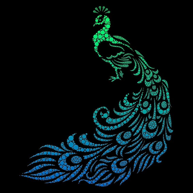 bird /// peacock /// peacock /// tribal /// dots