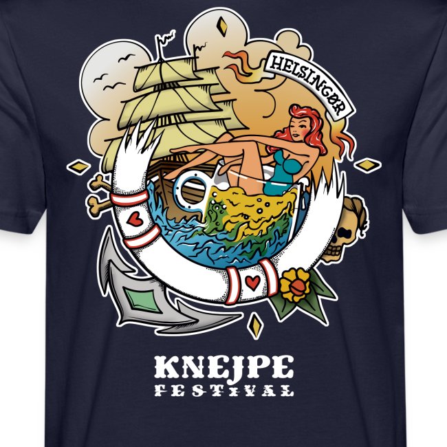 Knejpe Festival - stor tattoo med hvid tekst