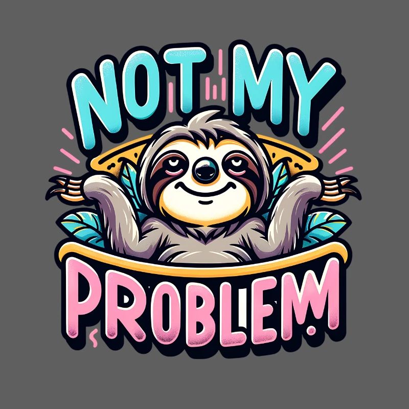 Not my problem funny sloth design with
