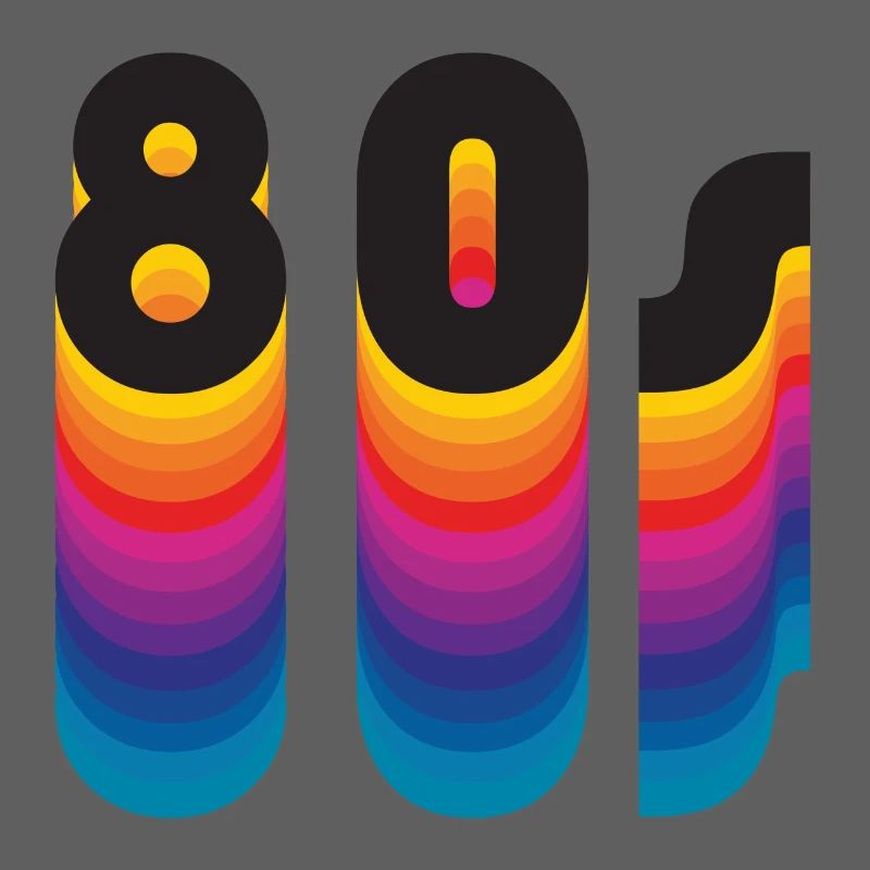 80s queue d'arc-en-ciel