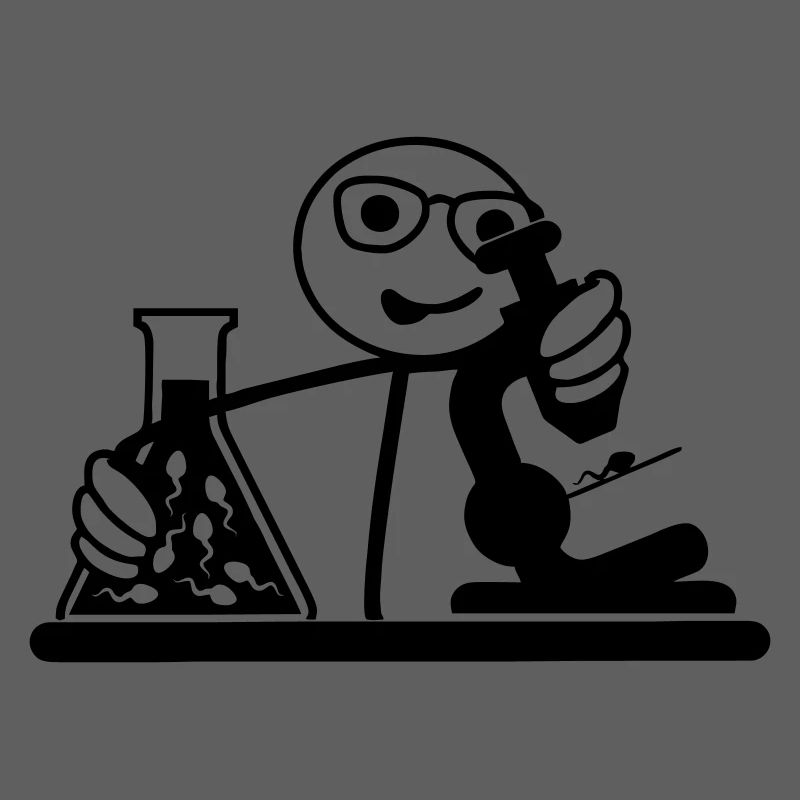 Biologist looks at seed in microscope