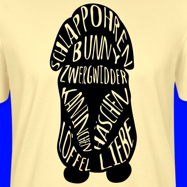 Typographie Zwergwidder Kaninchen Hasen Schlappohr