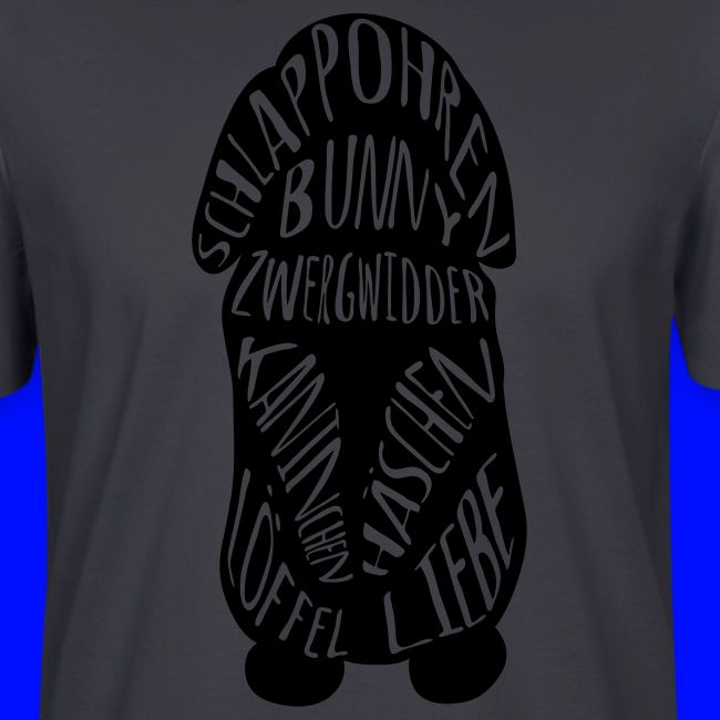 Typographie Zwergwidder Kaninchen Hasen Schlappohr