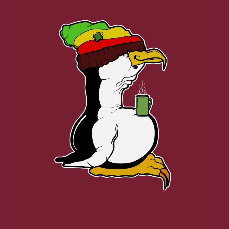 Tux Linux Penguin Coffee Break Computer Geek Rasta