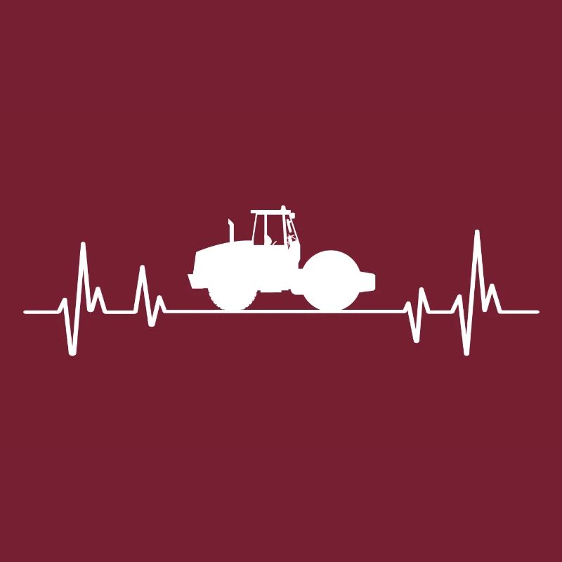 Roller compactor t-shirt construction - construction site