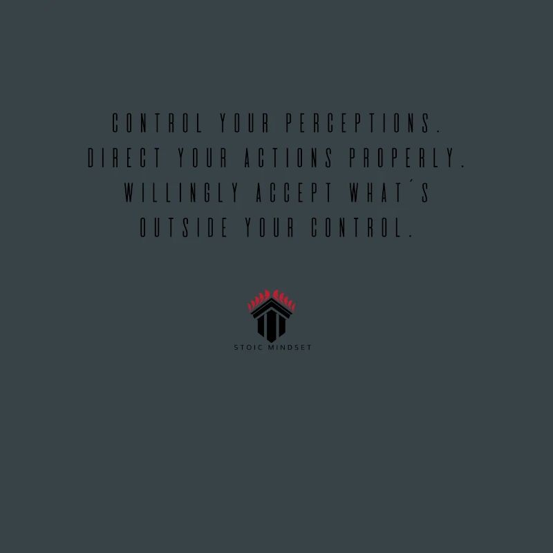 Controlling perceptions. Stoic Mindset.