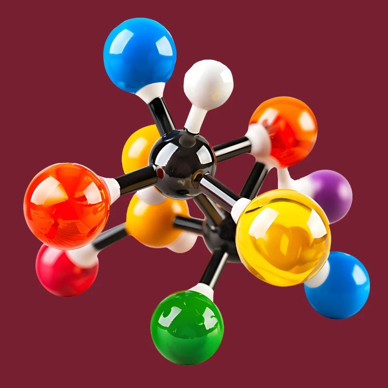 Colorful Molecular Structure Pattern