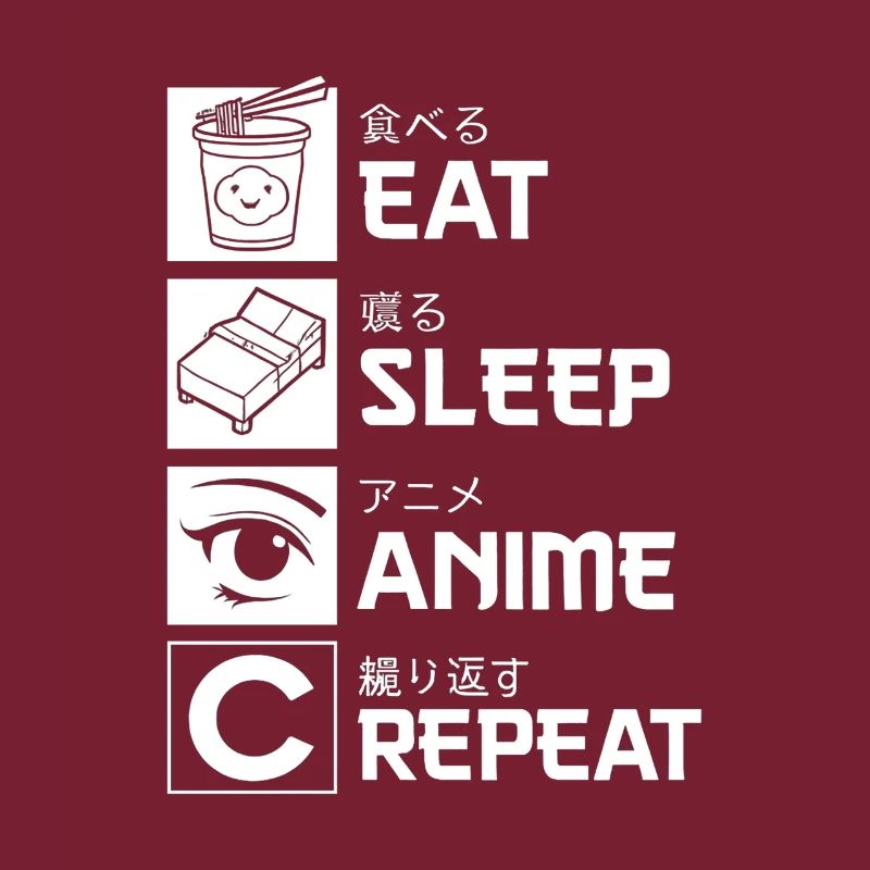 Spis Søvn Anime Repeat Graphic Tee