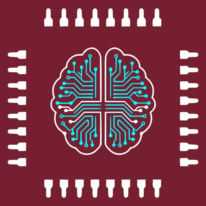 AI Brain Chip Processor Tech Vector