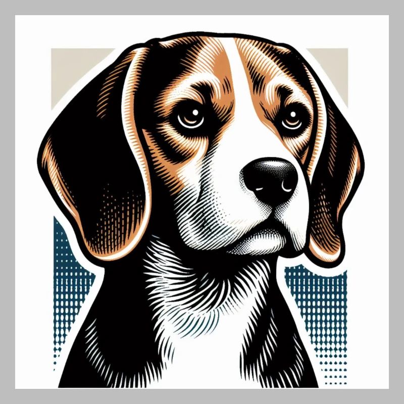 Style vectoriel de risographie Beagle