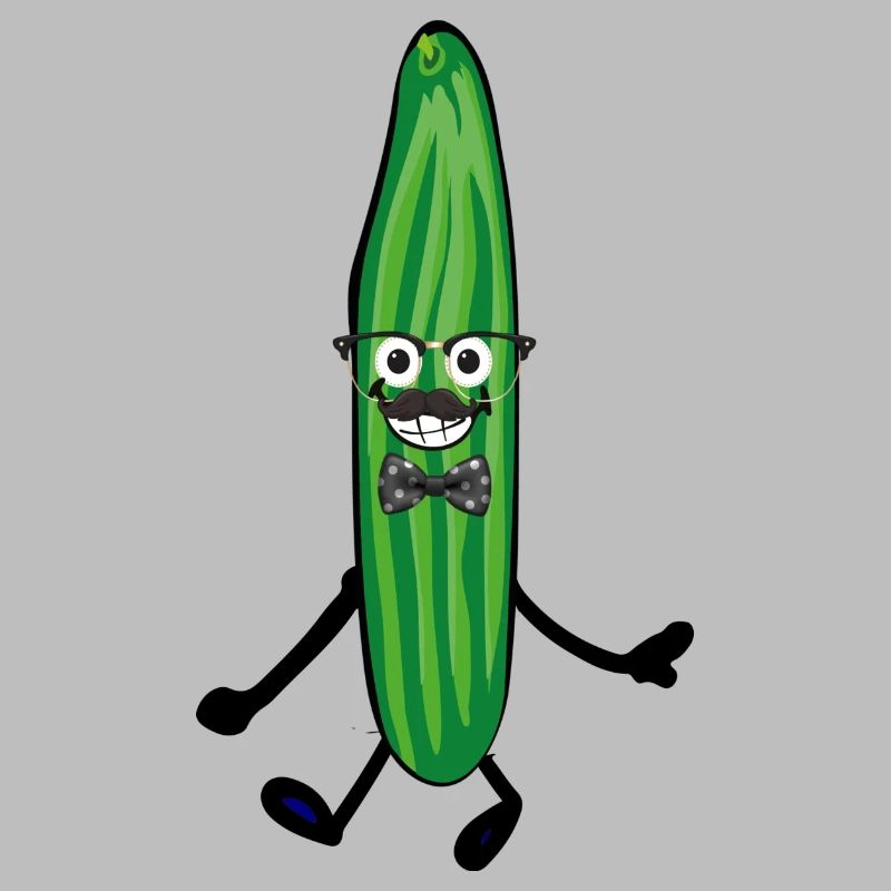 Concombre heureux,Concombre,Comique,Joyeux,Nerd