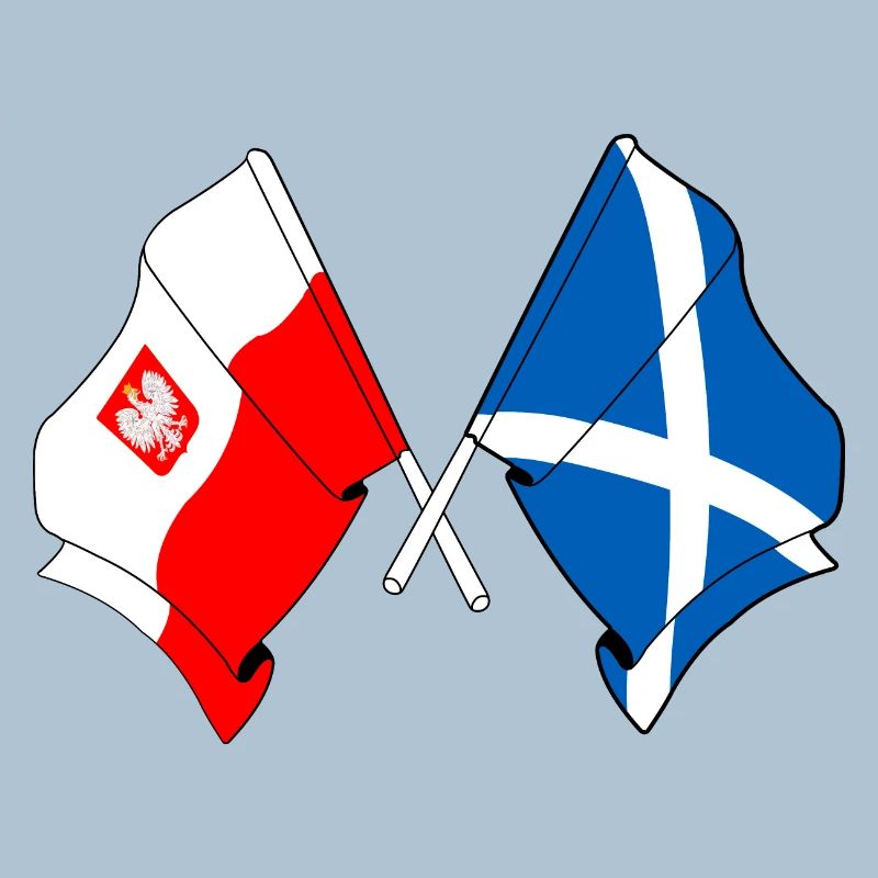 Drapeau de la Pologne, drapeau de l’Écosse