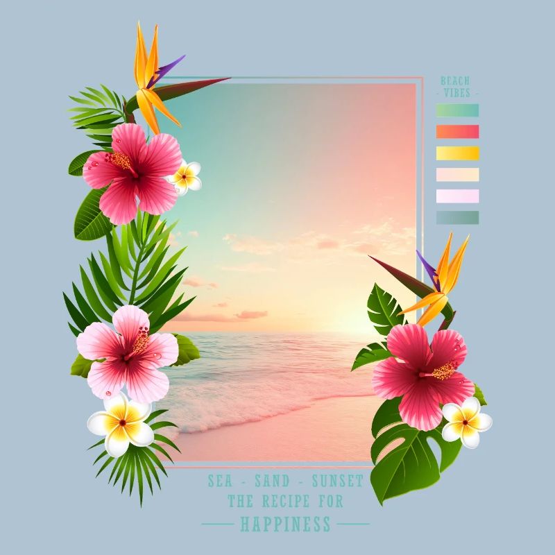 Mer - Sable - Coucher de soleil