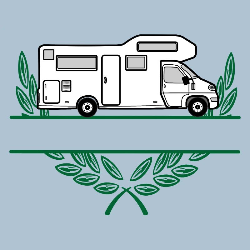 Camper in wreath with space for text or name