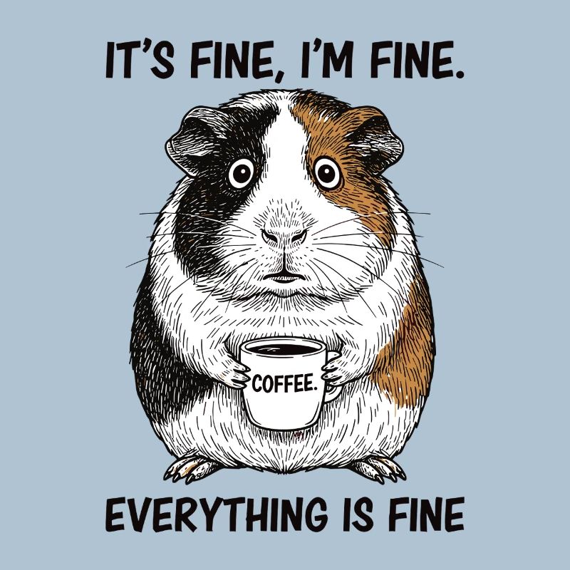 C’est bon, je vais bien café, cochon d’Inde.