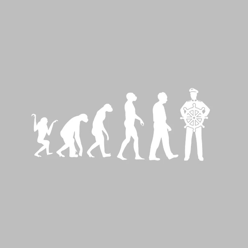 Evolution Monkey Stone Age Captain Ocean Gift