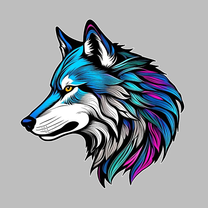 Das schöne Profil eines Wolfes