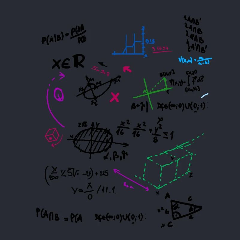 Math complexe tableau mathématique avec des formules