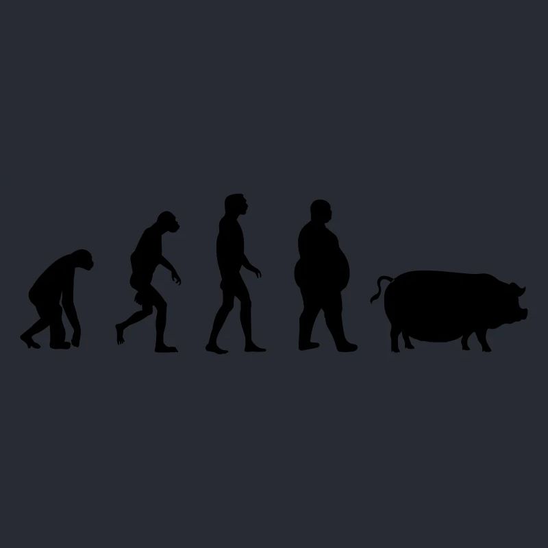 Evolution du singe à l'homme de porc