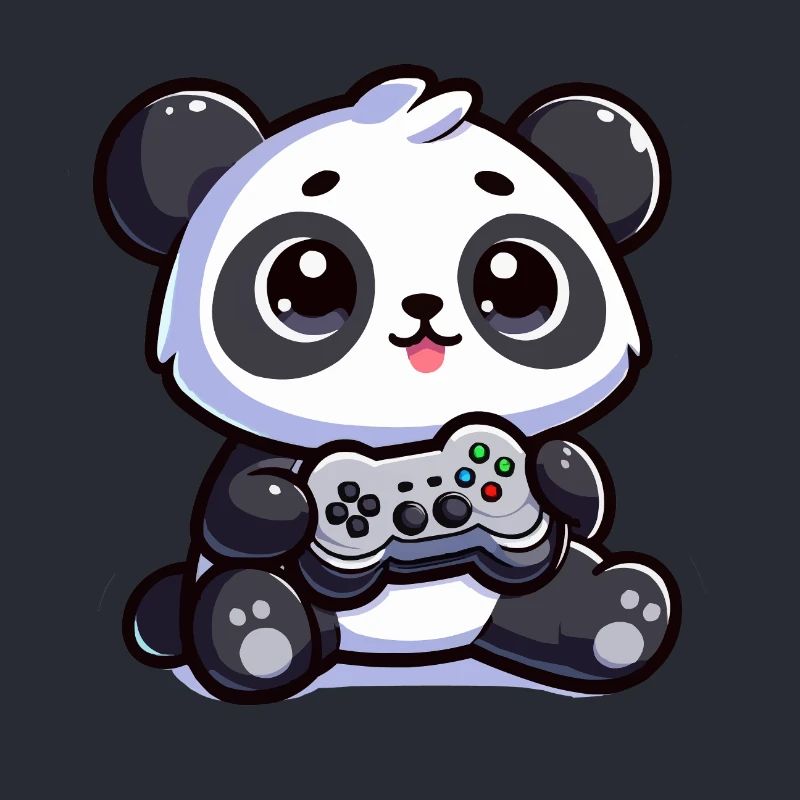 Süßer Panda mit Controller