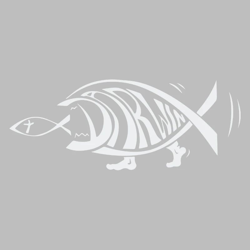 Darwin Fish Eating Jesus Fish Funny Evolution