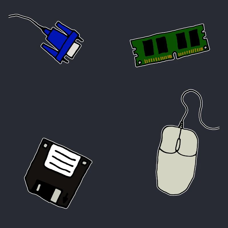 Retro Computer Floppy VGA Mouse Memory