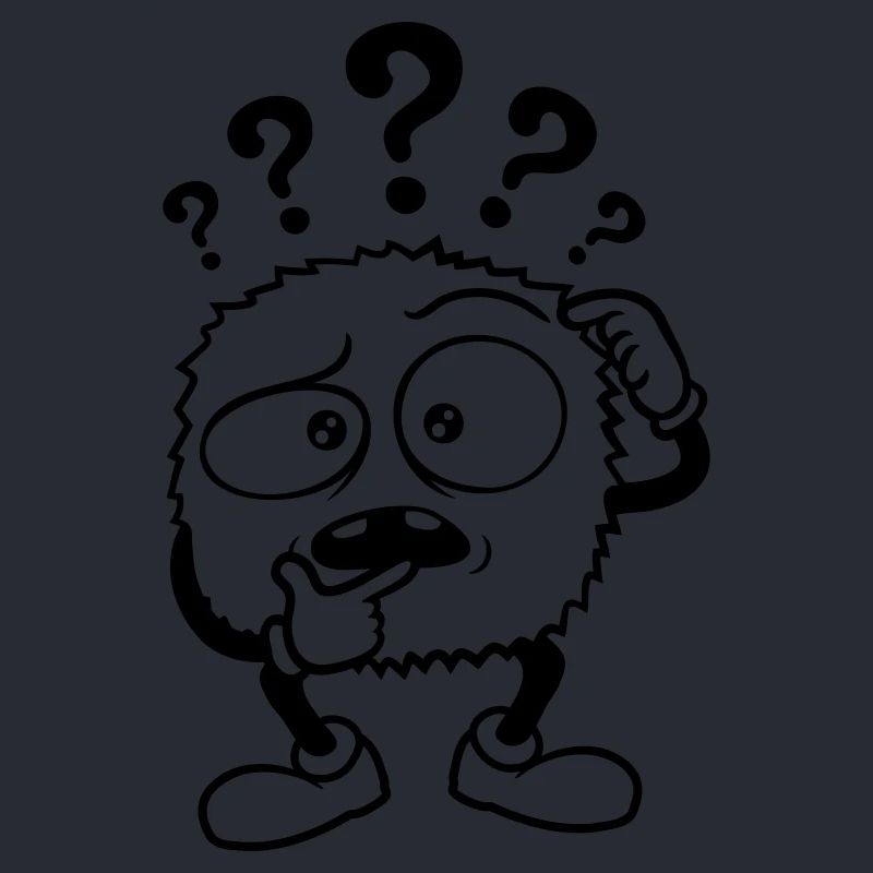 Doubtful question mark skeptical monster