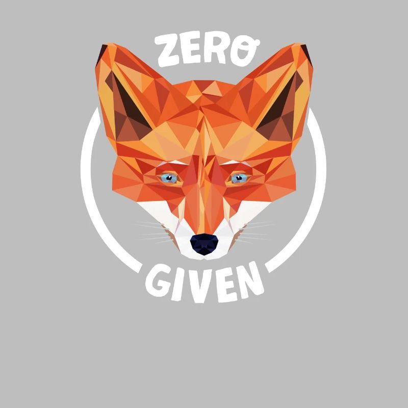 Fuchs Low Poly Design Spruch: Zero Fucks Given