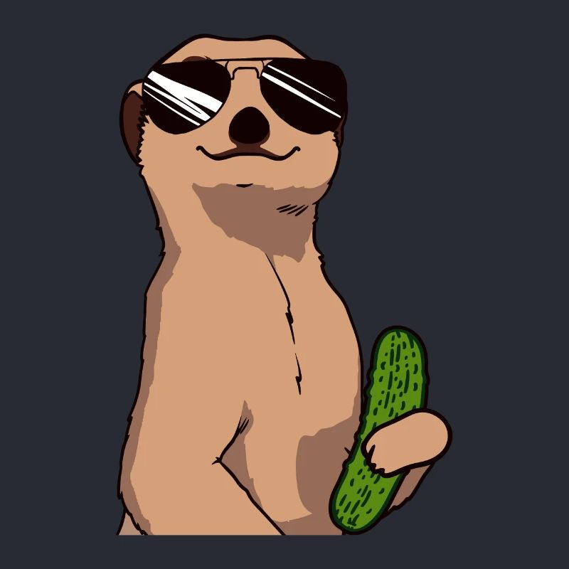 Drôle de suricate concombre cornichon amateur de concombre