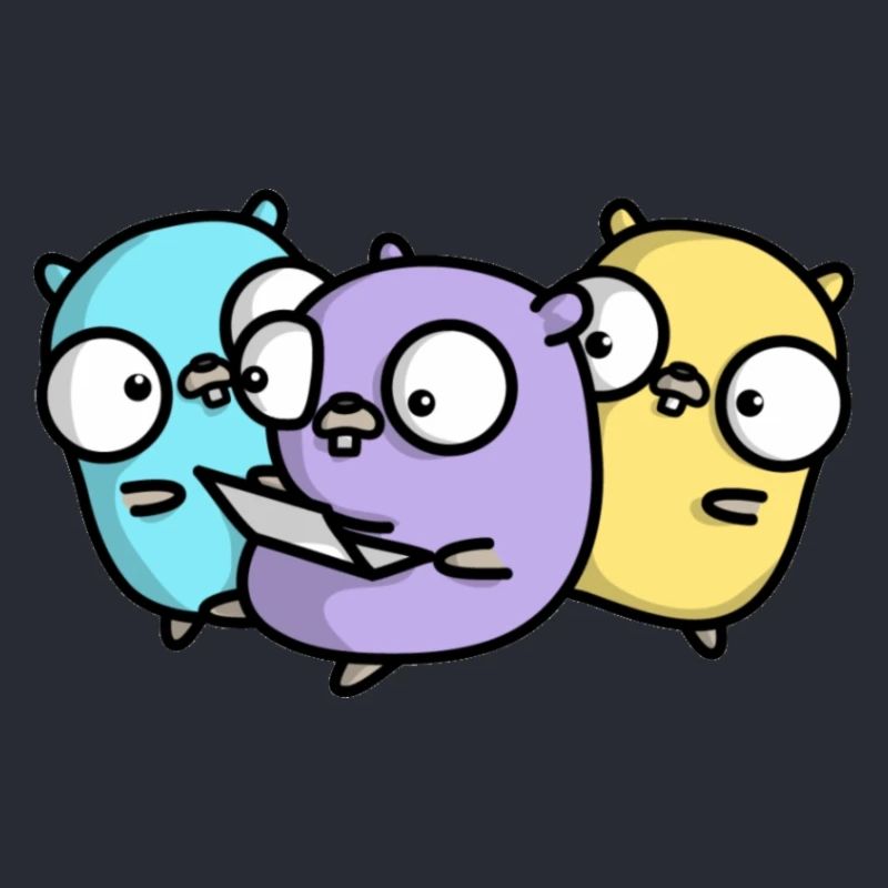 Trois gopher mignons à la programmation de la paire