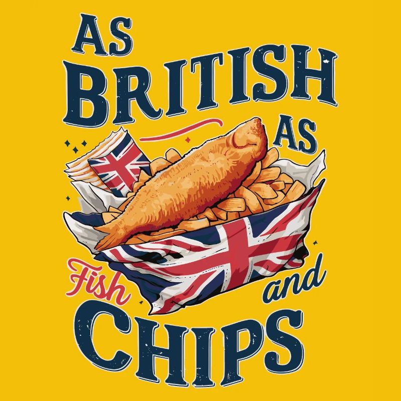 British Pride Fish and Chips Union Jack Design