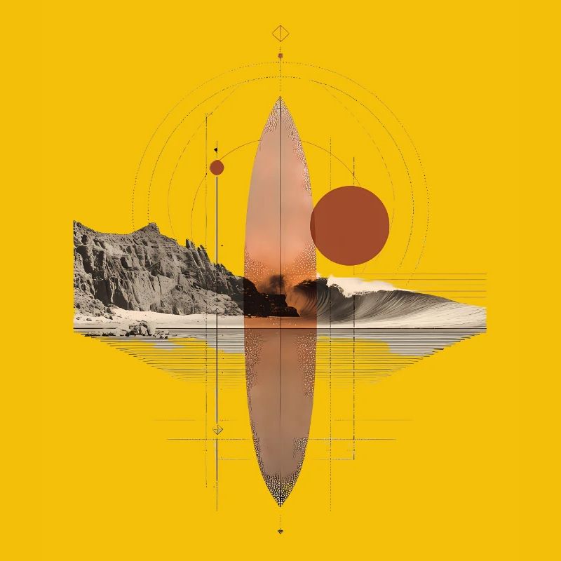 Copper Waves Orbit - Geometric Surfboard