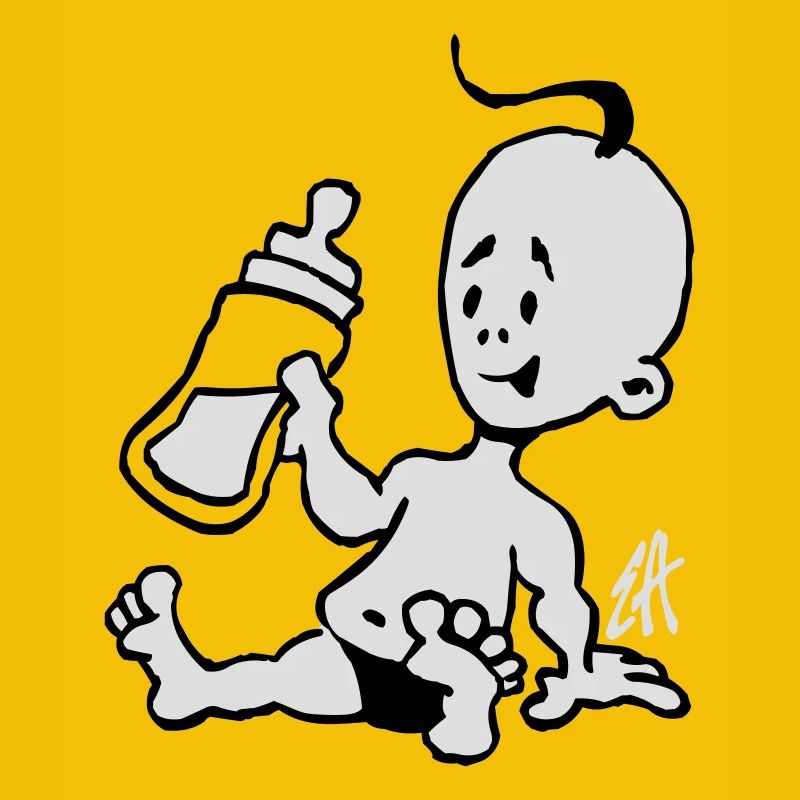 Bébé avec une bouteille de lait