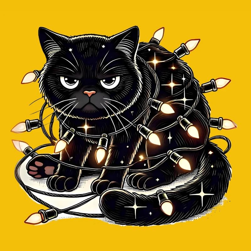 Grumpy Christmas Cat. Miau aber bitte ohne Lametta