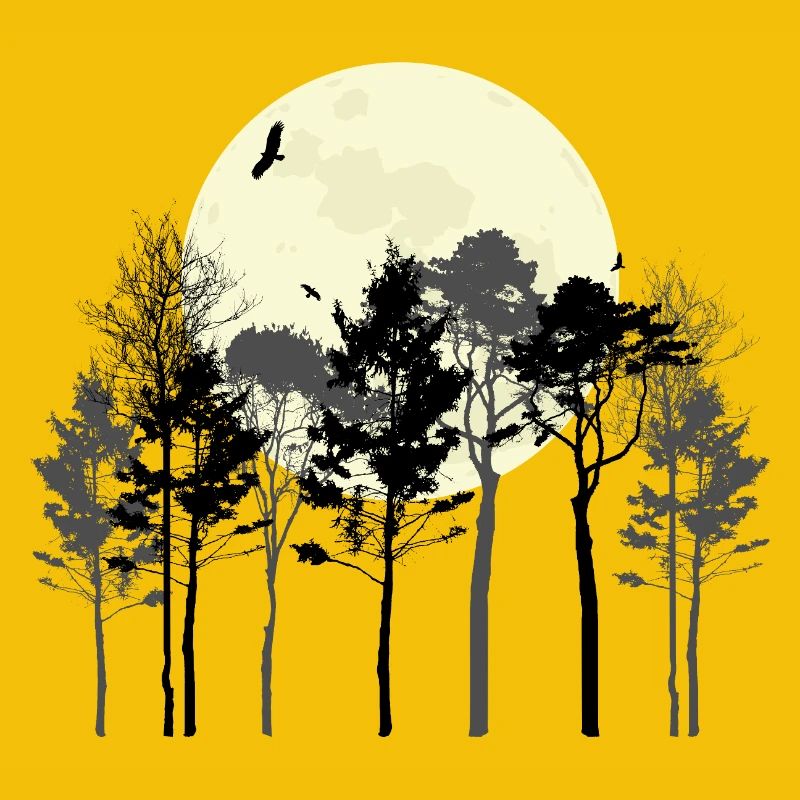 Conception de silhouette de la forêt céleste