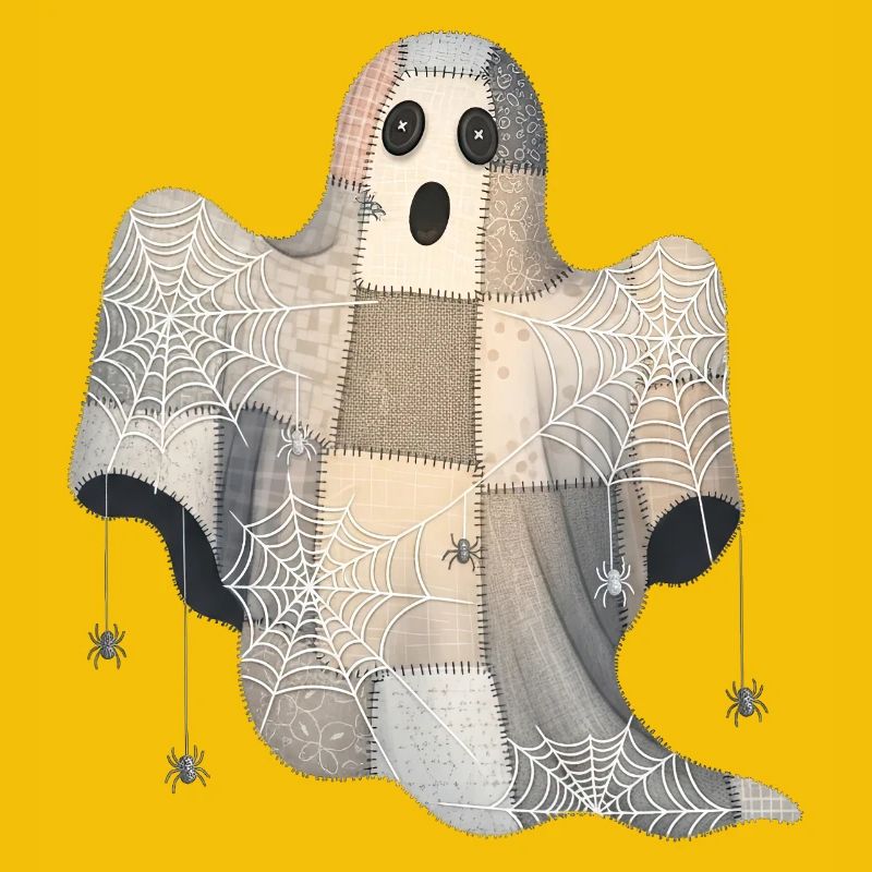 Patchwork Geist mit Spinnennetzen