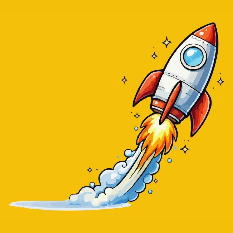 Conception de dessins animés Rocket Launch