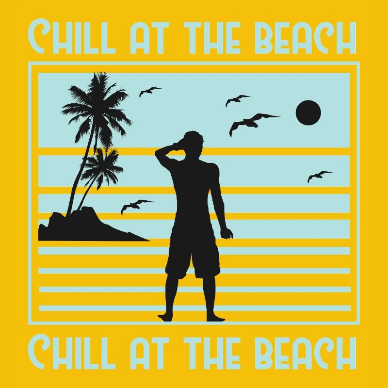 Conception de silhouette de plage décontractée