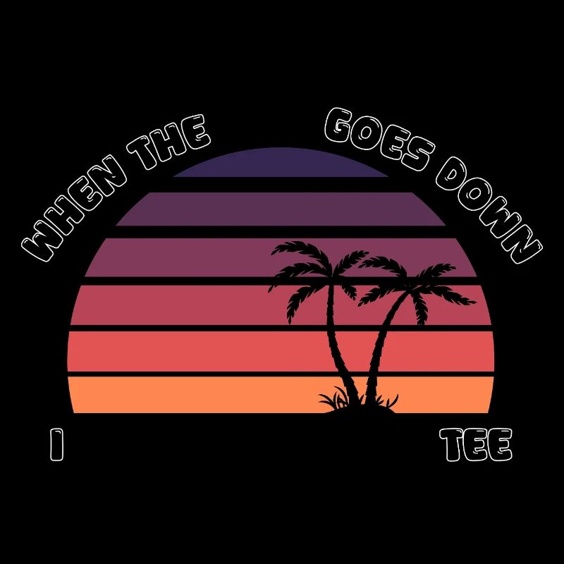 Sunset Palm Trees Retro Tee - Design