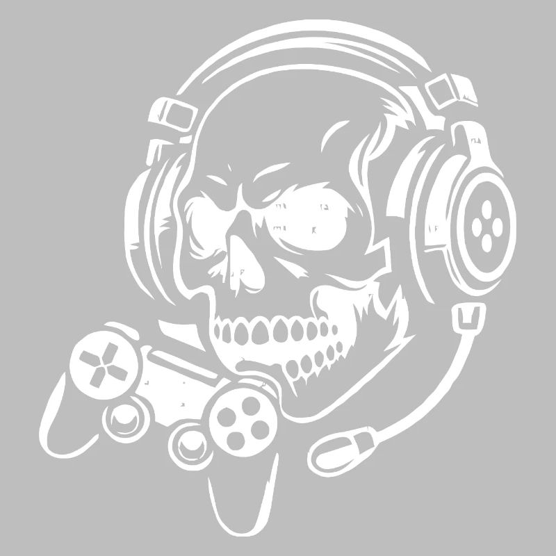 Crâne avec conception de casque de jeu