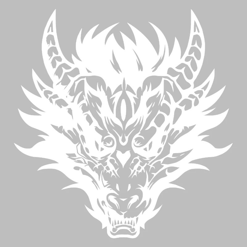Conception complexe de masque de dragon tribal