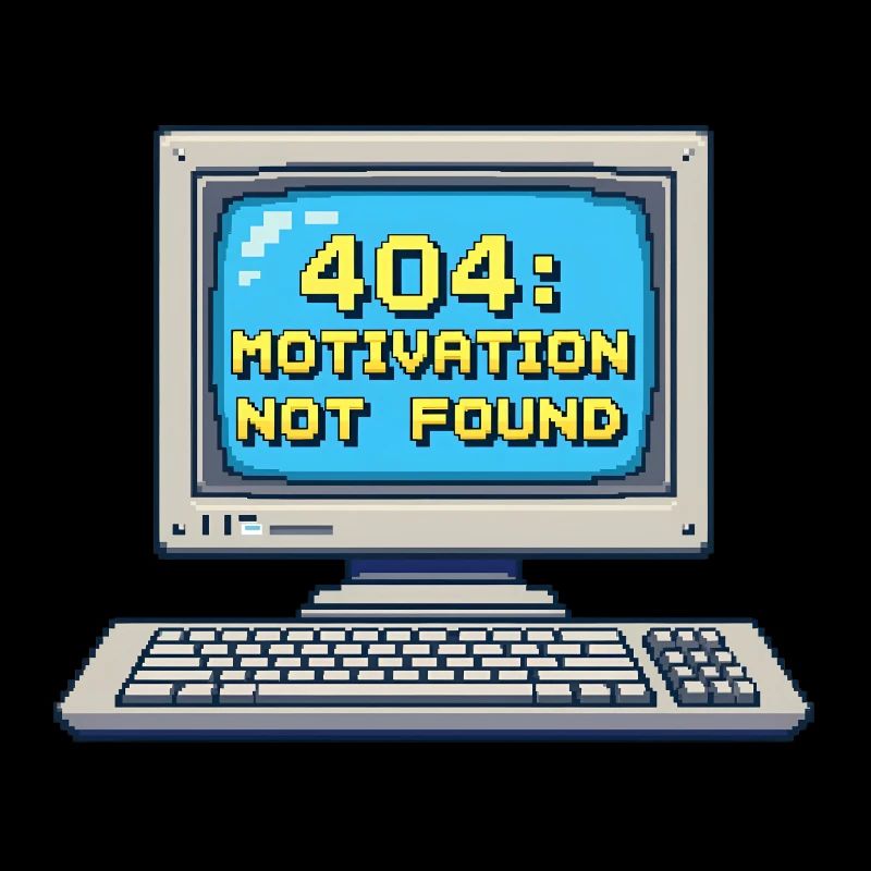 8-Bit Pixel Retro PC – 404 Motivation Not Found