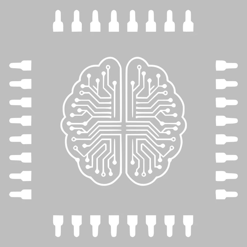 AI Brain Chip Processor Tech Vector