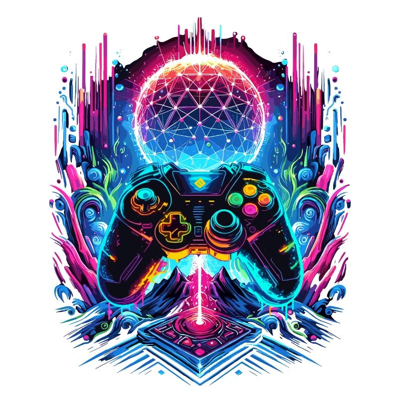 Synthwave Cyberpunk Gaming Controller
