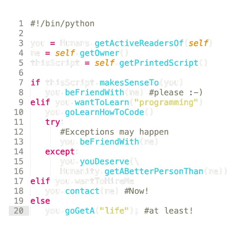 Be friends with programmers (in Python)