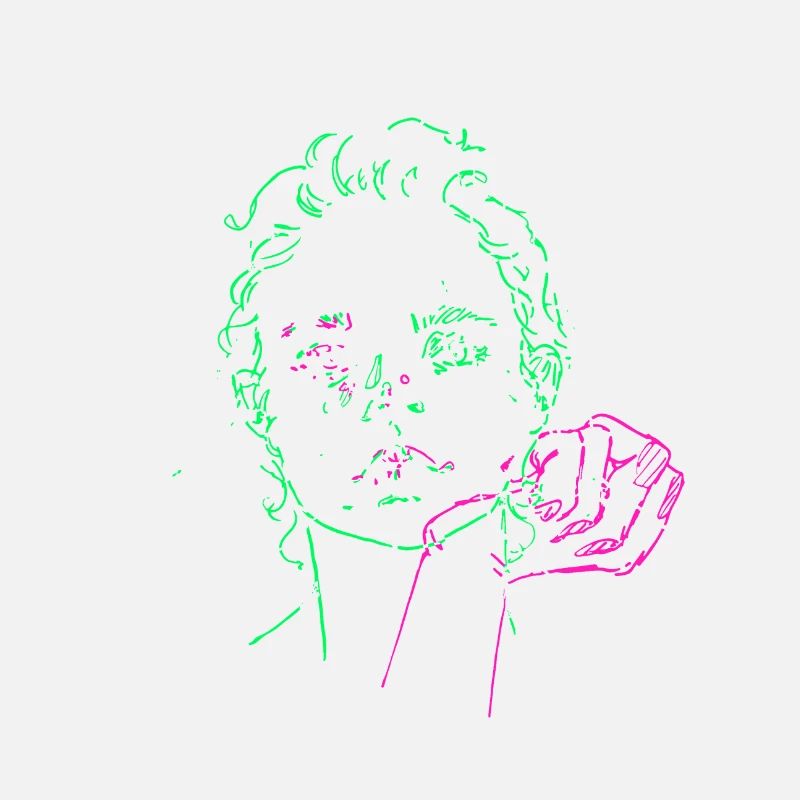 Visage entrelacé par les mains - Vert Rose
