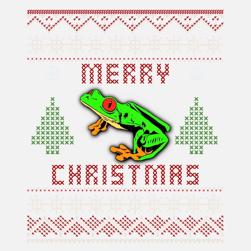 Rotäugiger Baumfrosch Hässlicher Weihnachtspullover Design