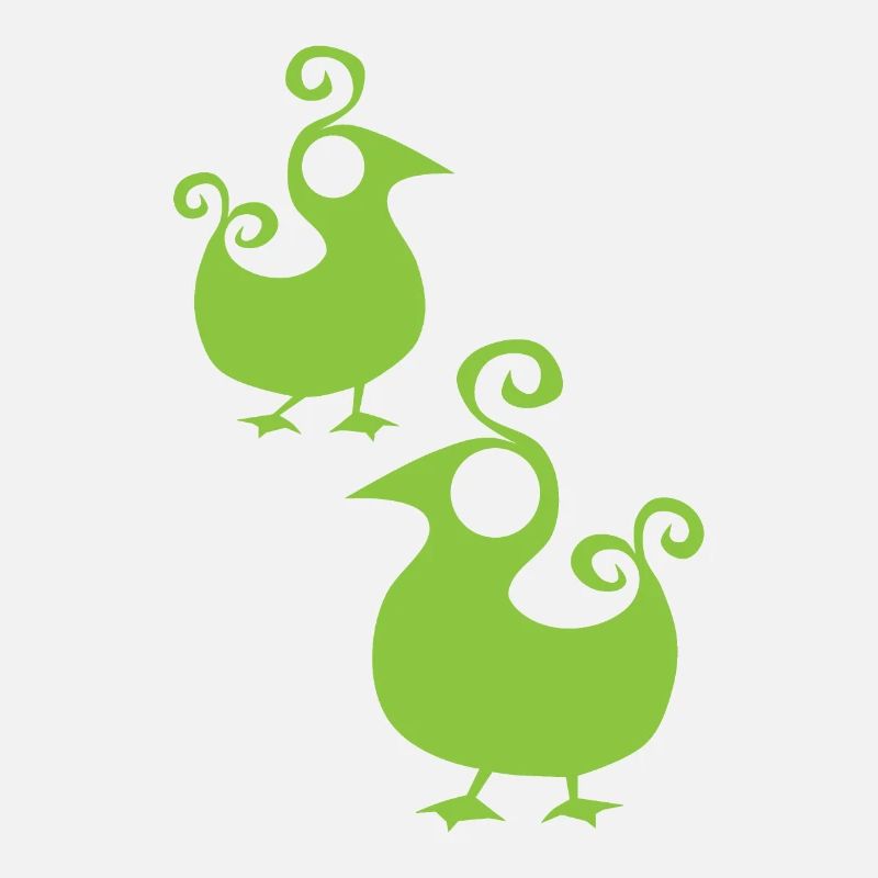 GREENEY BIRD 4 canards design oiseau vert vert